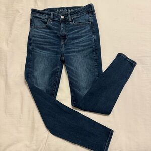 American Eagle Y2K Next Level Stretch Skinny Jeans Wmn 6 Sh Blue Mid-Rise street